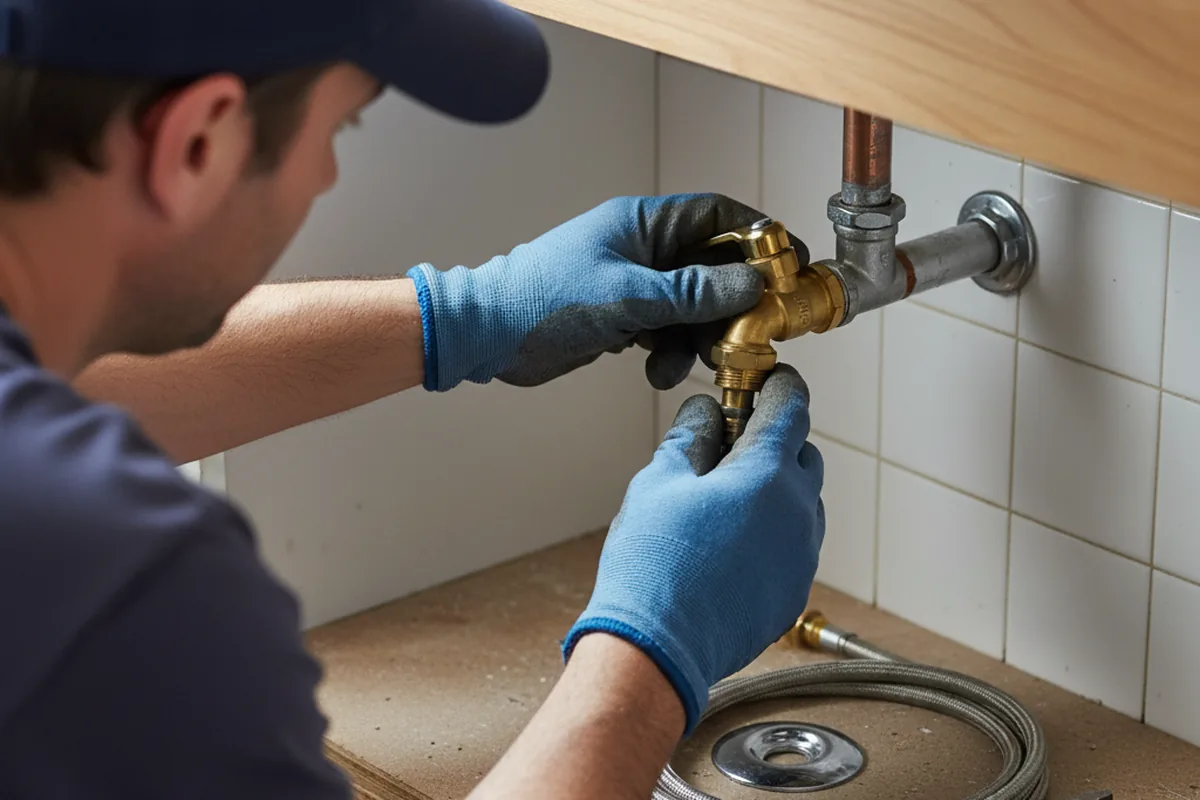 Shutoff valve and fitting work during Burst Pipe Repair in Claremont